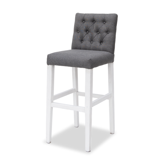 Banco gris respaldo alto