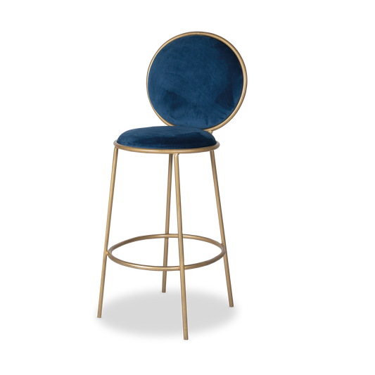 Banco velvet azul herrería dorada