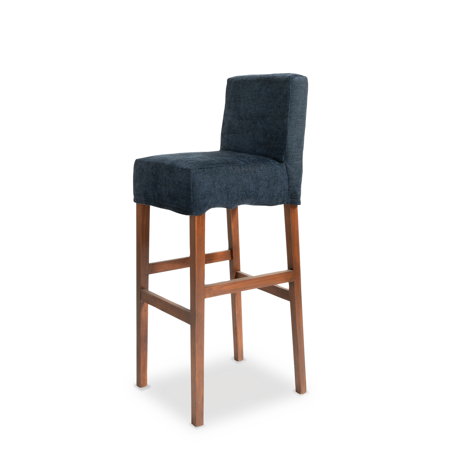 Banco tela beige patas nogal Arturo